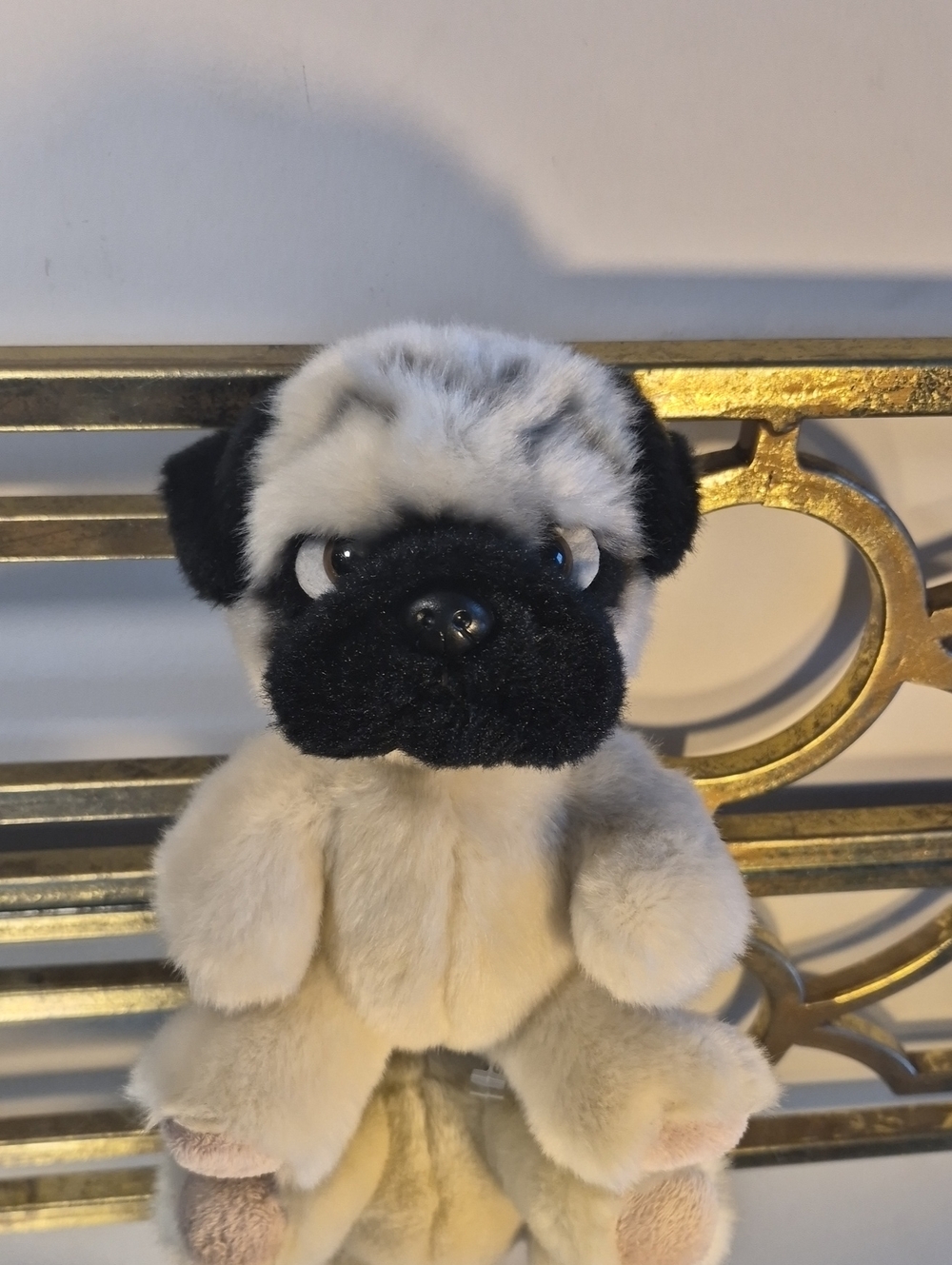 Ganz Pug Plush-The Heritage Collection, 8", Cream & Black.